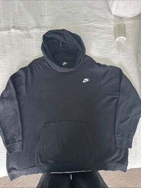 Nike Women’s Black Hooded Pullover with White Swoosh